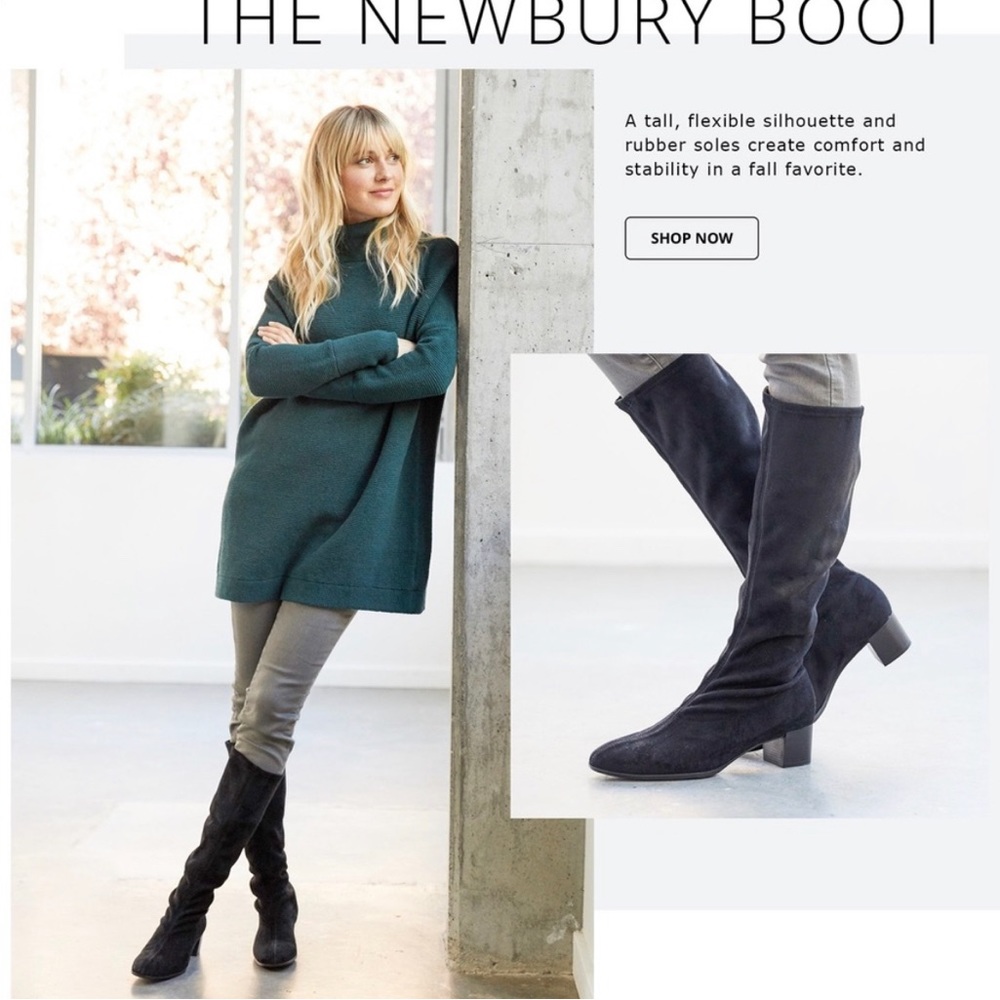 Munro Newbury Black Tall Stretch Fabric Fashion Pull On Boot Size 13 - NTN - Picture 2 of 12
